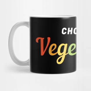 Choose Vegetarian Gift Idea Pride Rainbow Slogan Mug